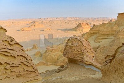 مشهد طبيعى من صحراء وادي الحيتان في مصر