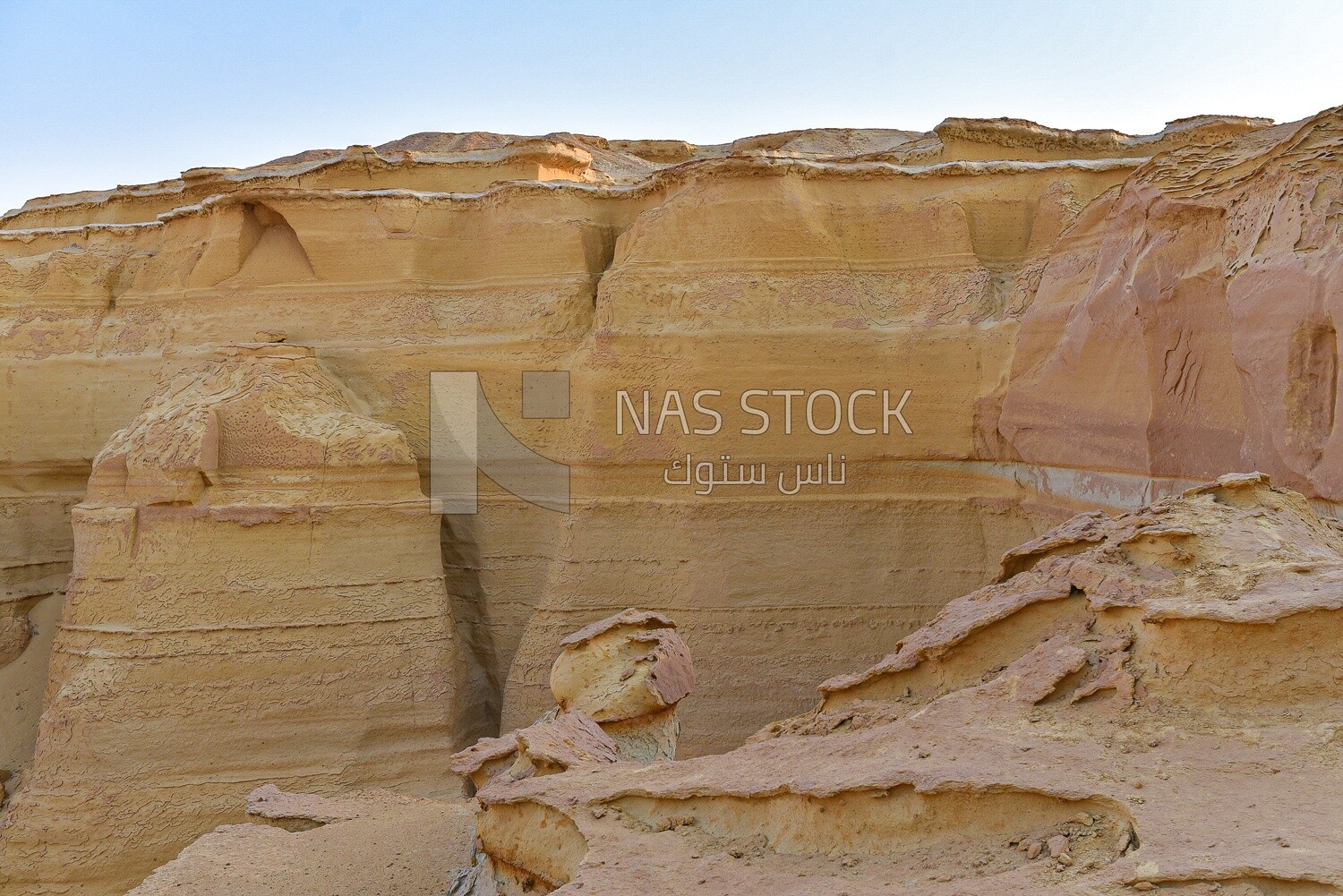 View of a sandy mountain in Wadi El Hitan, Egypt