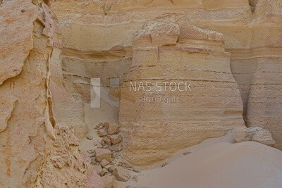 Close-up view of a mountain inside Wadi El Hitan, Egypt