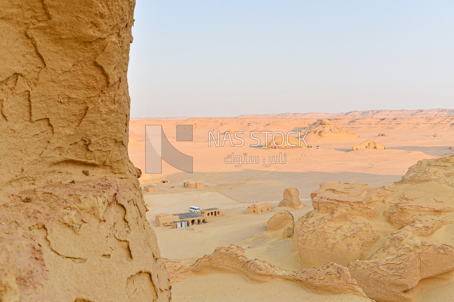 A scene of a Bedouin house in the Wadi Hitan desert in Egypt