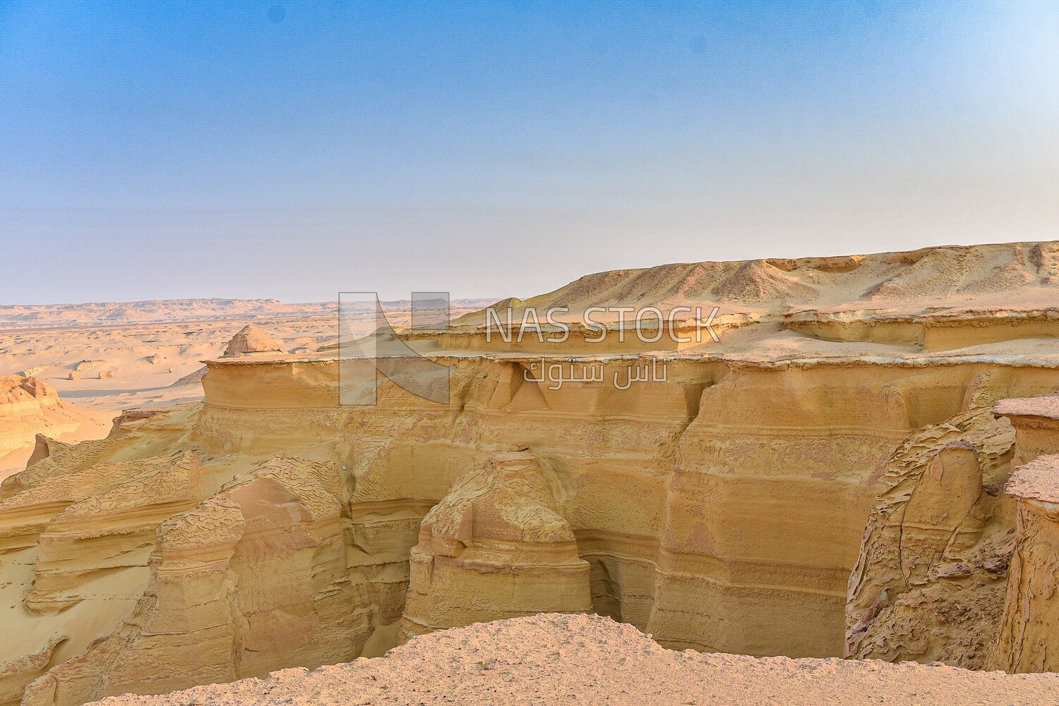 View of the desert mountains in Wadi El Hitan, Egypt