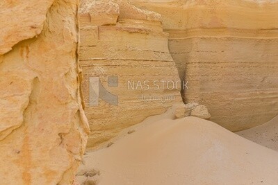 Close-up view of a mountain inside Wadi El Hitan, Egypt