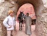 Egyptian men working in the red brick industry