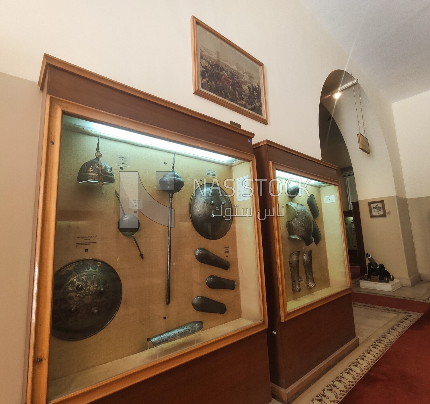 Metal shields on display at abdeen palace