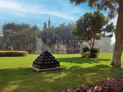 Cannonball in abdeen palace, the entrance of abdeen palace