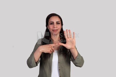 woman communicating in sign language