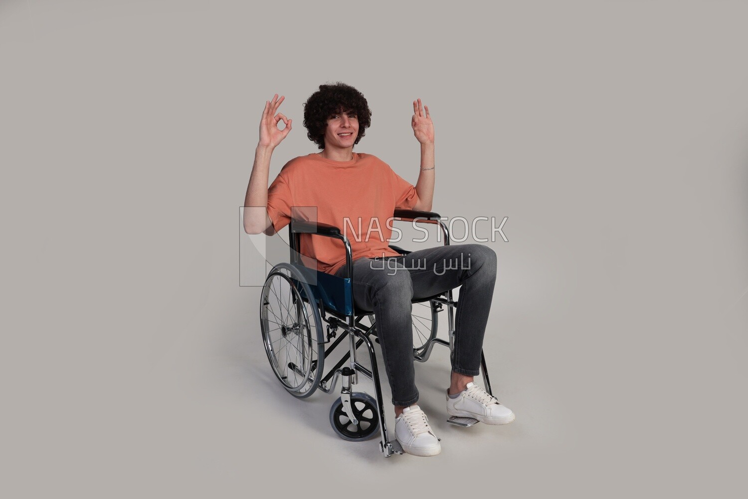 man sitting in a wheelchair, patient, the concept of medicine and health care, an appointment to receive treatment in the hospital, emergency.