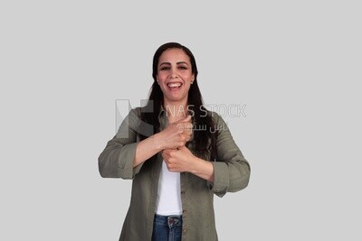 woman speaking in sign language