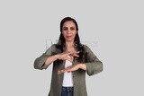 woman using hand gestures to communicate