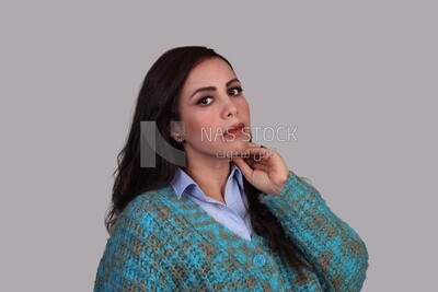 beautiful woman with brown long hair, a fashion model