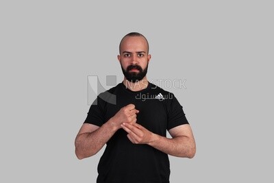 man using sign language, disabled people, patients, sign language, Model