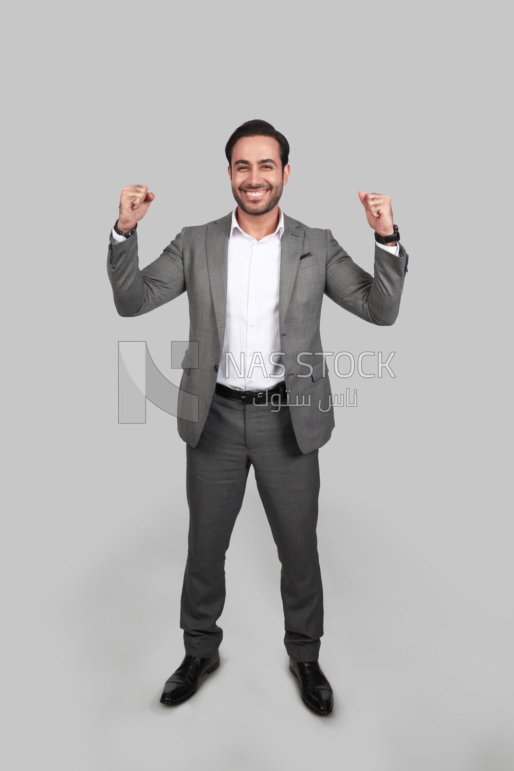 Photo of a businessman with a formal suit with hand gesture, business development and partnerships, business meeting, Model