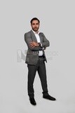 Photo of a businessman with a formal suit with crossed hands, business development and partnerships, business meeting, Model