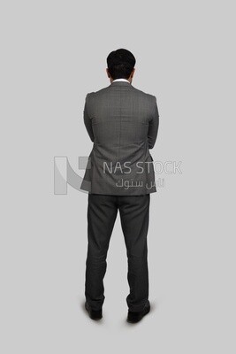 Back view of a businessman with a formal suit, business development and partnerships, business meeting, Model