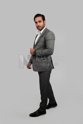 Side view of a businessman with a formal suit, business development and partnerships, business meeting, Model