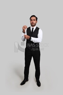 Photo of a businessman with a formal suit, business development and partnerships, business meeting, Model