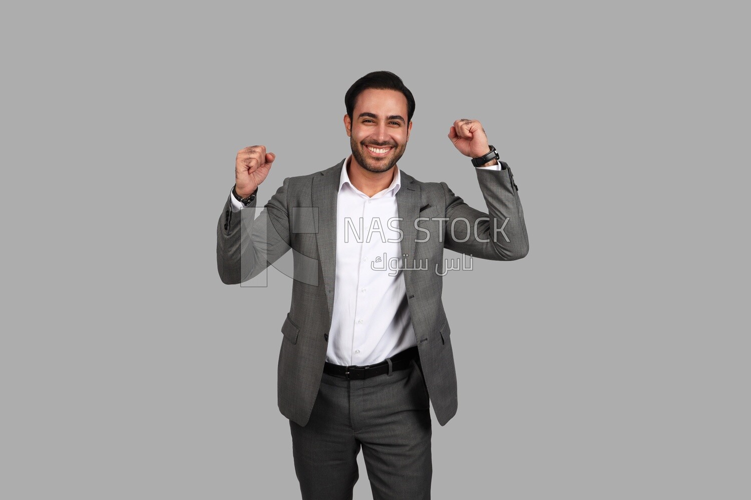Photo of a businessman with a formal suit with hand gesture, business development and partnerships, business meeting, Model