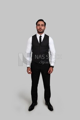 Photo of a businessman with a formal suit, business development and partnerships, business meeting, Model