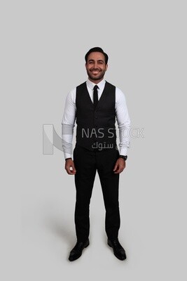 Photo of a businessman with a formal suit, business development and partnerships, business meeting, Model
