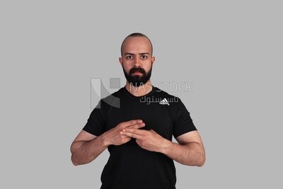 man using sign language, disabled people, patients, sign language, Model
