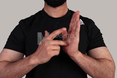 man using sign language, disabled people, patients, sign language, Model