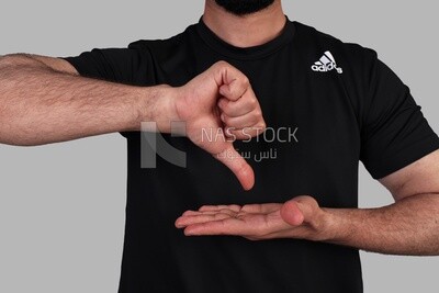 man using sign language, disabled people, patients, sign language, Model