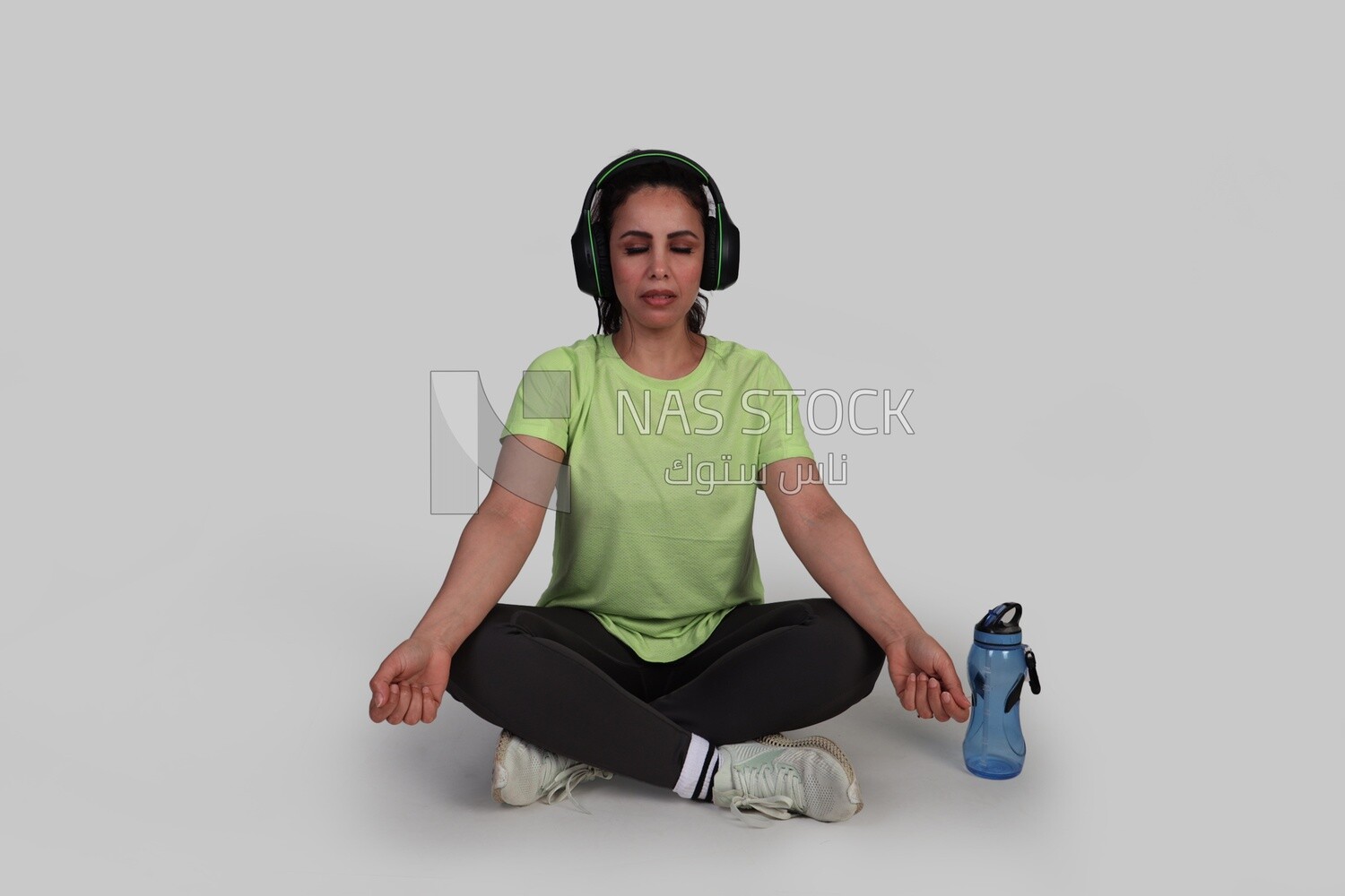 girl doing yoga in relaxation