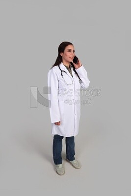 female doctor talking on the phone