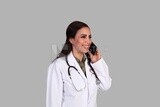 female doctor talking on the phone