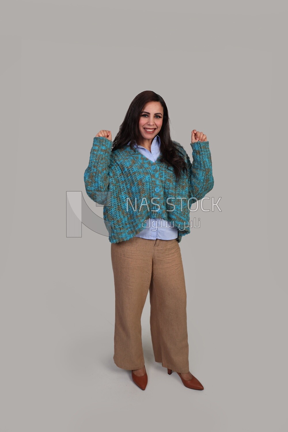 beautiful woman with long brown hair