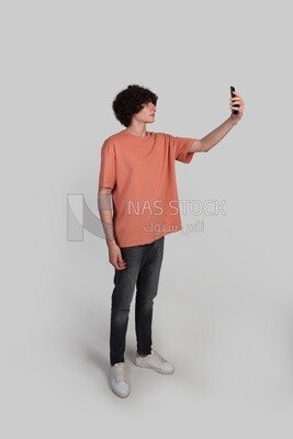 Teenager taking a selfie
