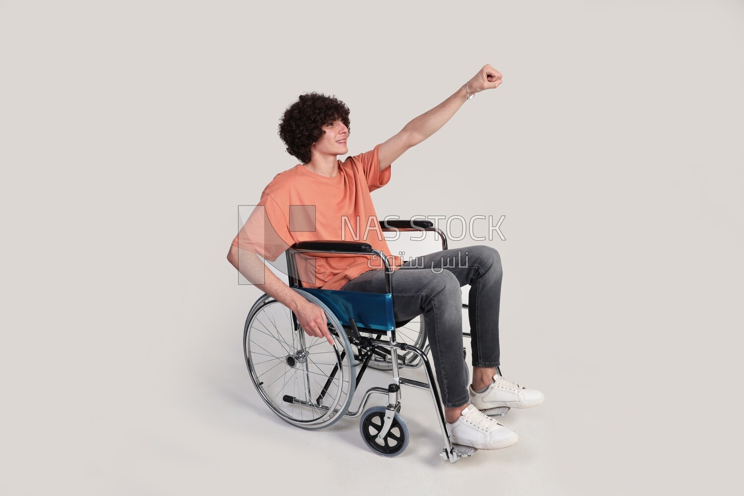 Disabled man sitting in a wheelchair