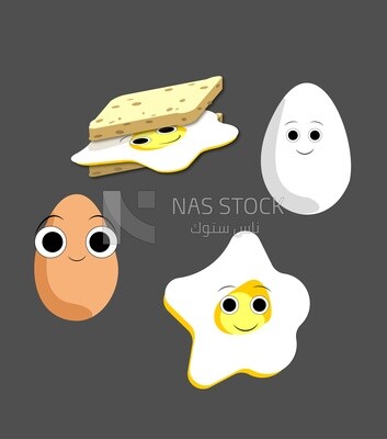 Vector design of different shapes of eggs