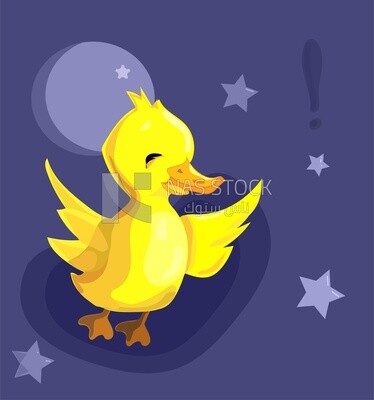 Vector design of a cute yellow duck