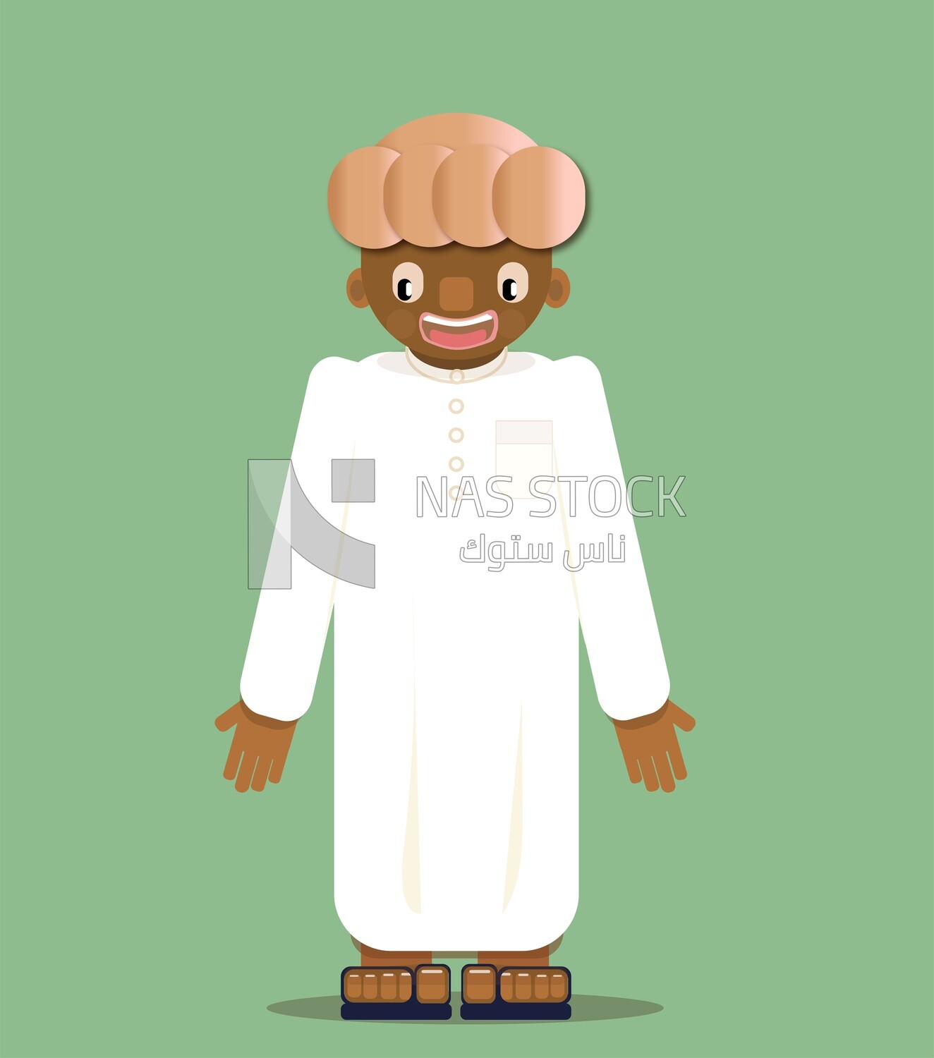 Vector design for a dark-skinned man wearing Arab clothes