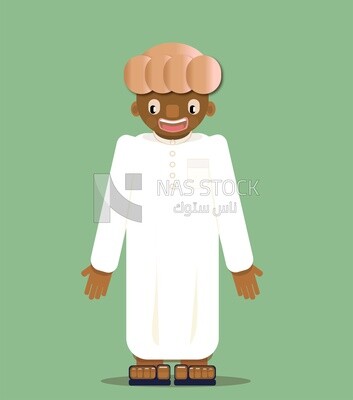 Vector design for a dark-skinned man wearing Arab clothes