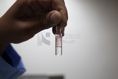 Medication vial. glass ampoules with medicine. Medication ampules