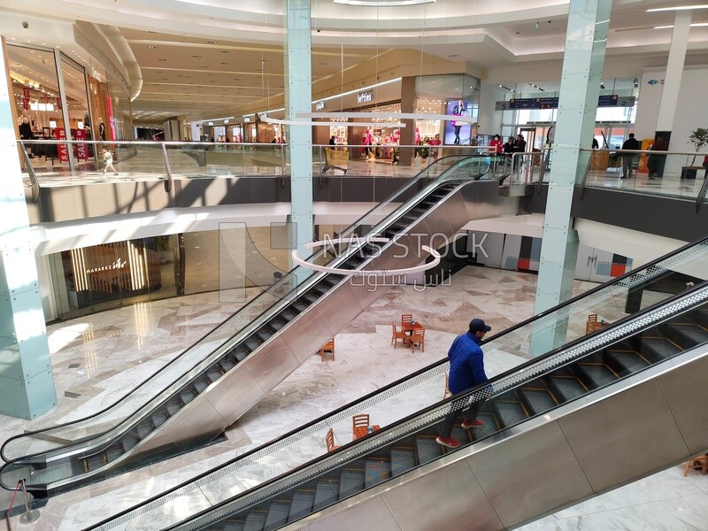 Escalators in one of the commercial centers in 6th of October City