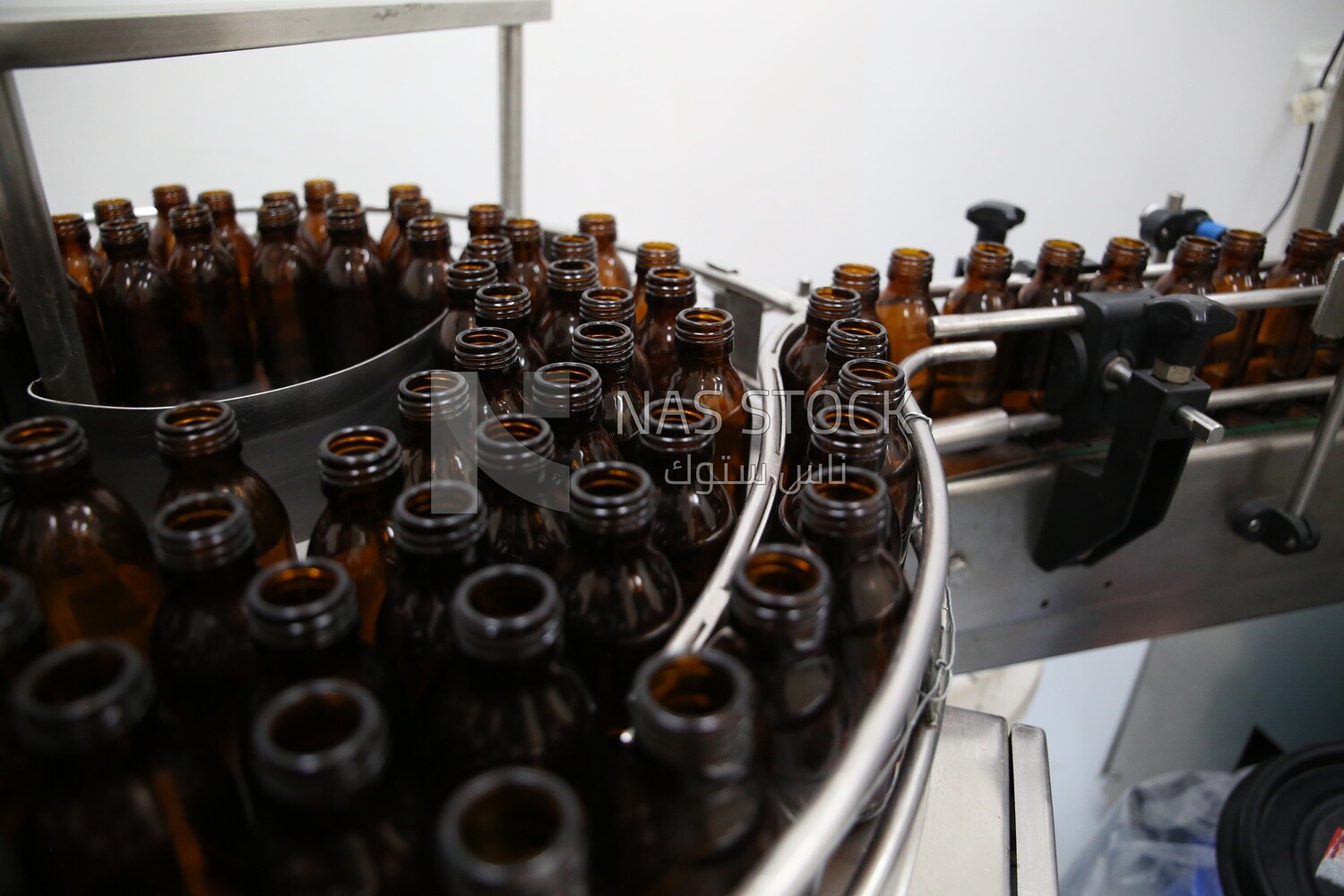 Stage of sorting drug containers and bottles before use