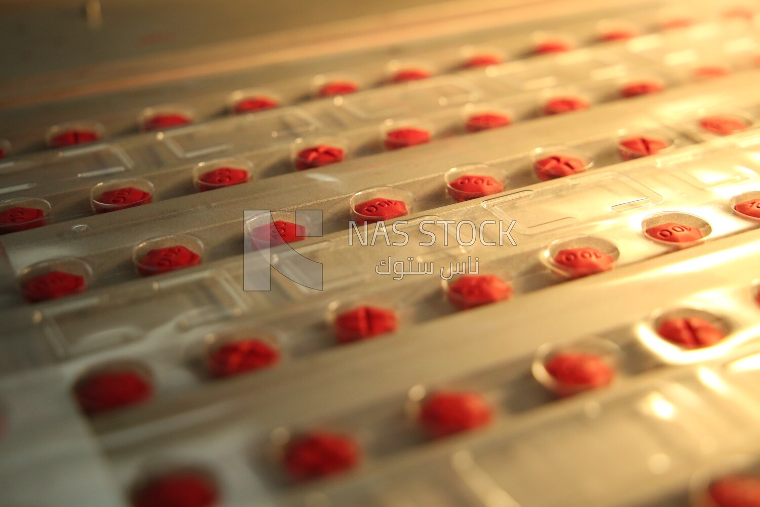 Red medicine tablets