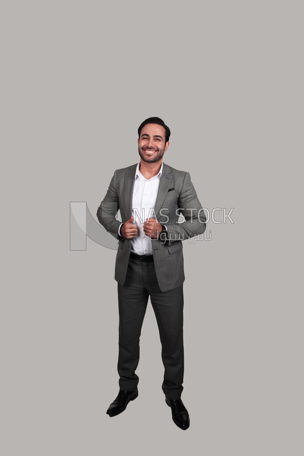 Photo of a businessman with a formal suit standing on a white background, business development and partnerships, business meeting, Model