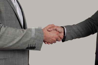صورة لرجلين أعمال يتصافحان ، تطوير الأعمال والشراكات ، اجتماع عمل ، موديل
