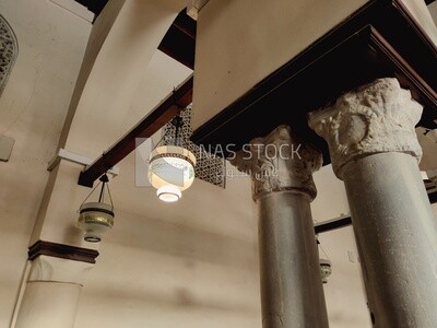 Islamic style lamp hanging in a mosque ,Egypt