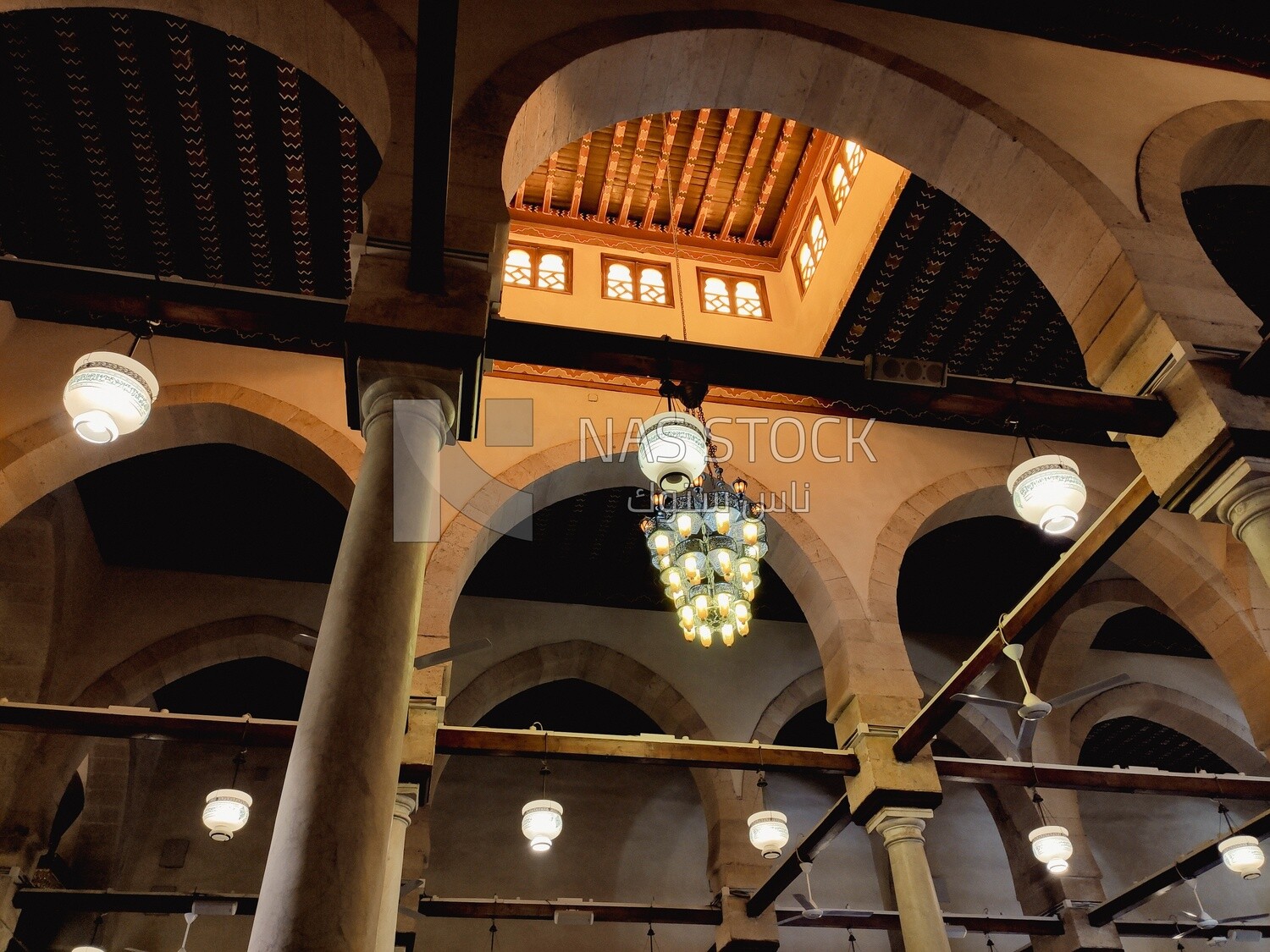 Hanging lamps in Al-Azhar Mosque