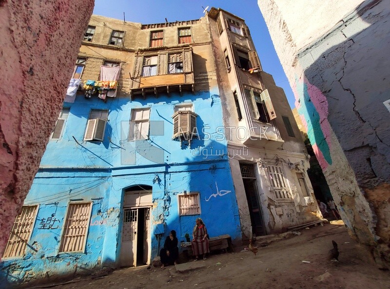 Colorful house in one of the popular areas in Cairo