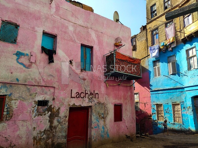 old house painted pink in one of Cairo's popular neighborhoods