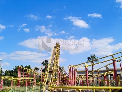 Children&#39;s train in the amusement park