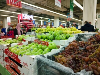 Apple and grape crates