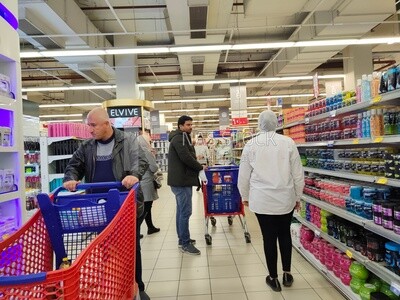 Cosmetics section in hypermarket