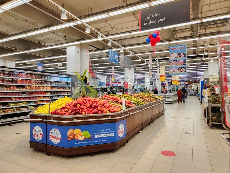 Fruits and vegetables section